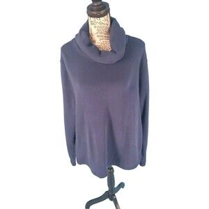 Womens Sweatshirt Xl Cowl Neck Long Sleeve J. Crew Outlet Blue Pullover